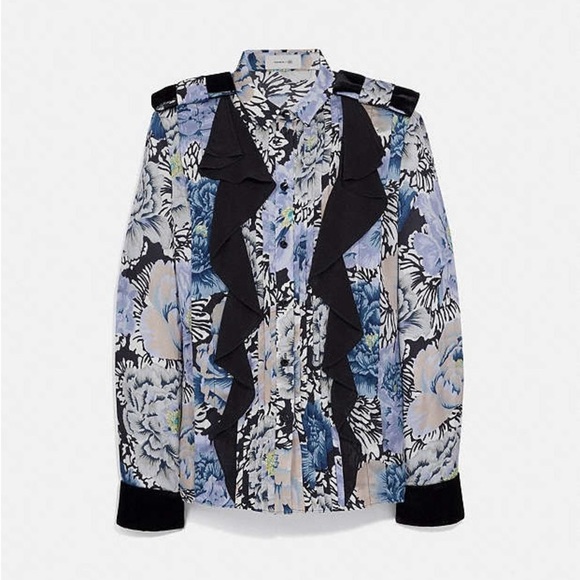 Coach Pleated Blouse With Kaffe Fassett Print - Picture 2 of 10